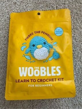 The Woobles Blue Pierre The Penguin Learn To Crochet Kit For Beginners
